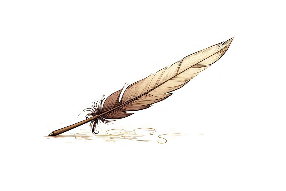 Feather writing pen drawing. AI generated Image by rawpixel.