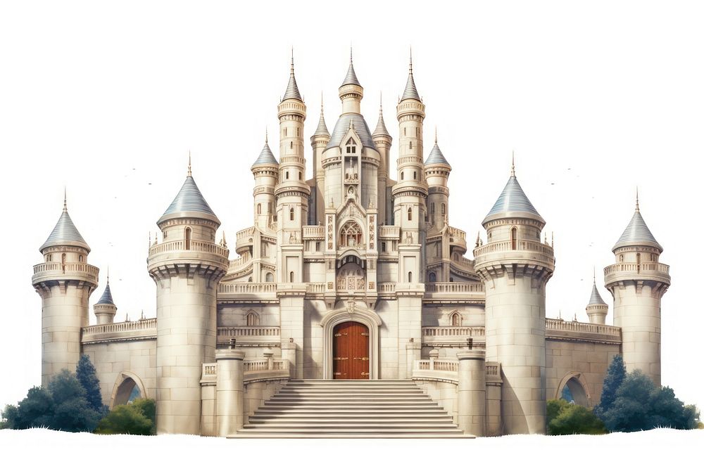 Castle architecture building tower. AI generated Image by rawpixel.