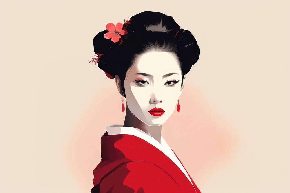 Geisha portrait fashion photography. AI generated Image by rawpixel.