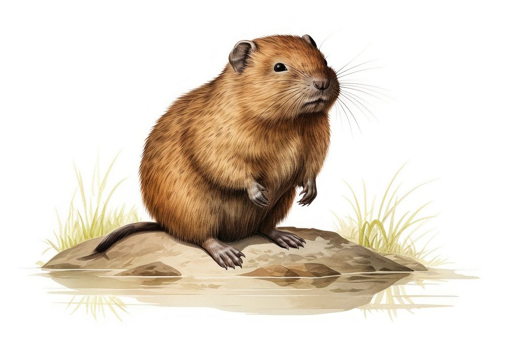 Water Vole rat wildlife animal. AI generated Image by rawpixel.