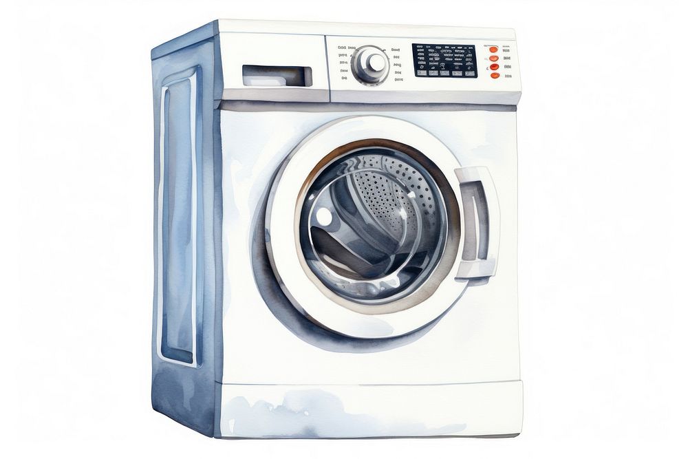 Washing machine appliance dryer white background. AI generated Image by rawpixel.