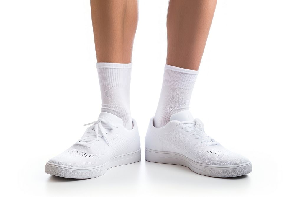 Socks white footwear sneaker. AI generated Image by rawpixel.