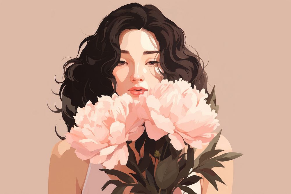 Bouquet portrait flower adult. AI generated Image by rawpixel.