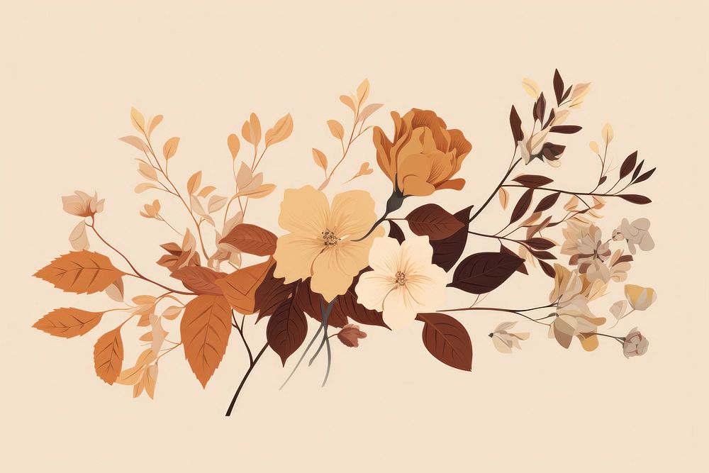 Dry Flower flower pattern autumn. AI generated Image by rawpixel.