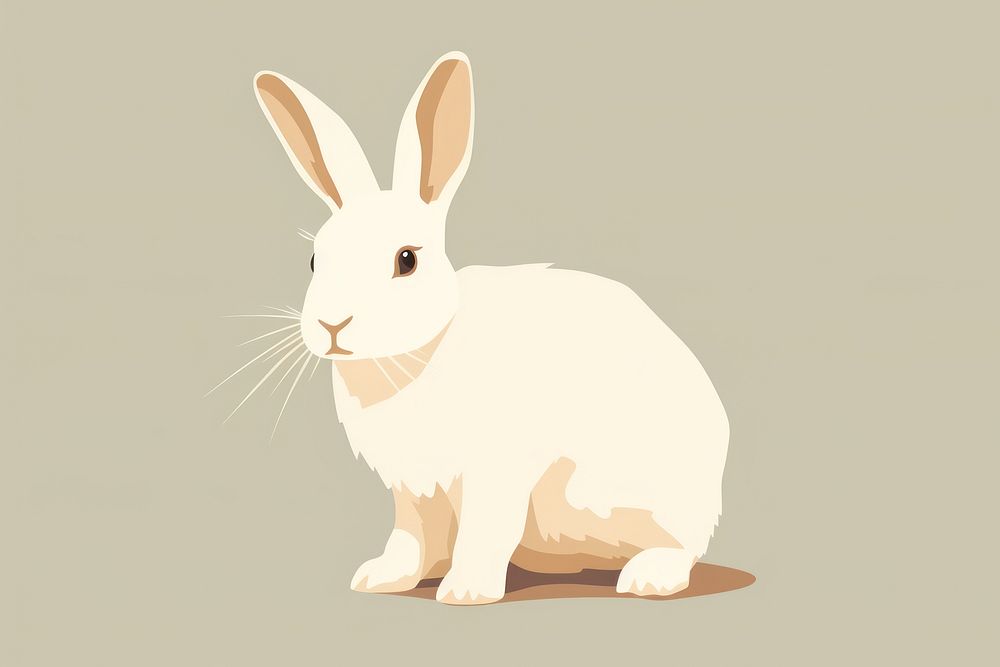 White Rabbit rodent animal mammal. AI generated Image by rawpixel.