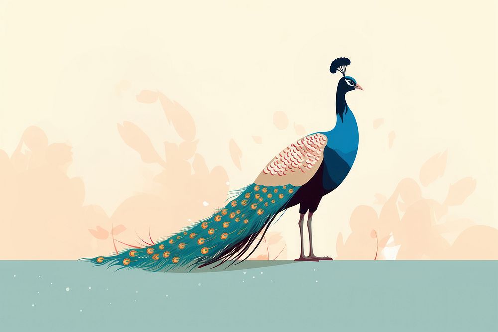 Peacock wildlife animal bird. AI generated Image by rawpixel.