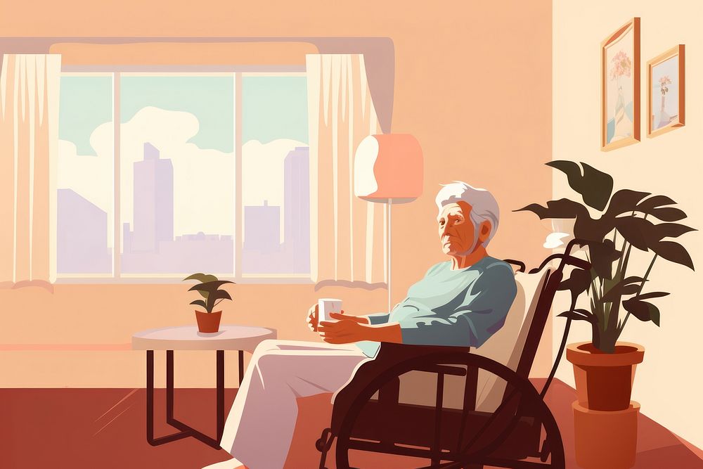Nursing home furniture sitting chair. AI generated Image by rawpixel.