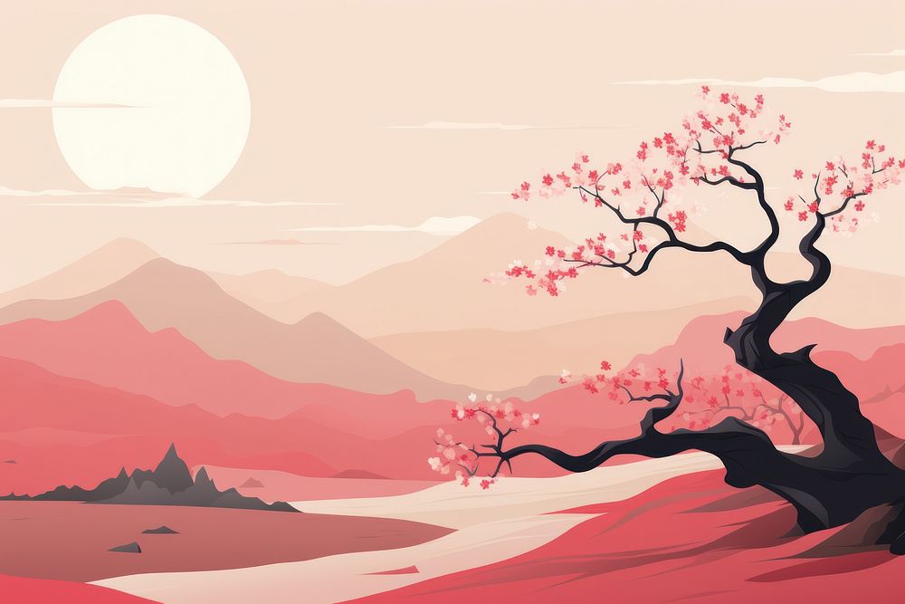 Cherry blossom landscape outdoors nature. 