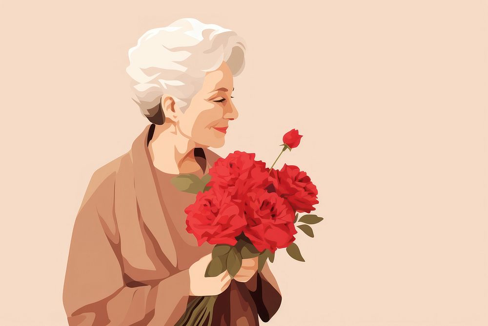 Portrait flower adult women. AI generated Image by rawpixel.