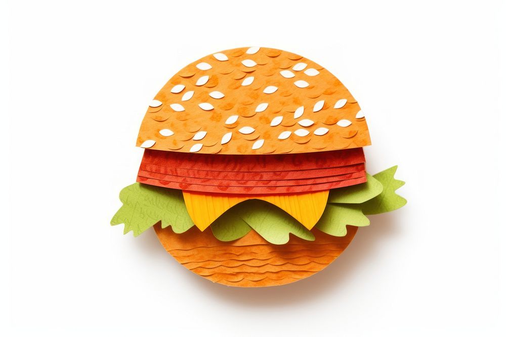 Burger food white background creativity. AI generated Image by rawpixel.