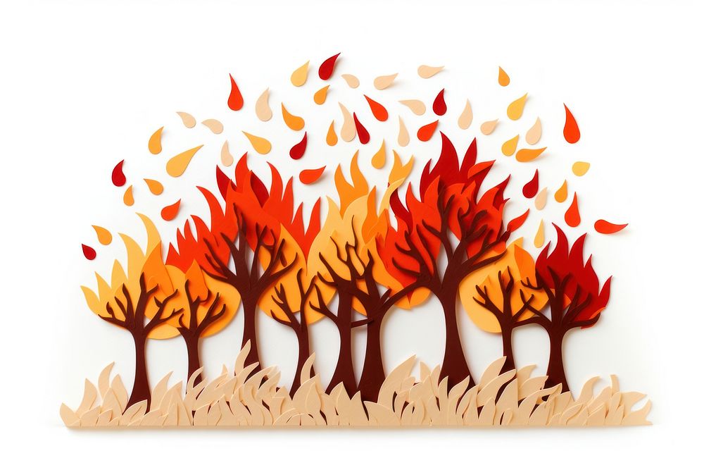 Bonfire plant leaf white background. AI generated Image by rawpixel.