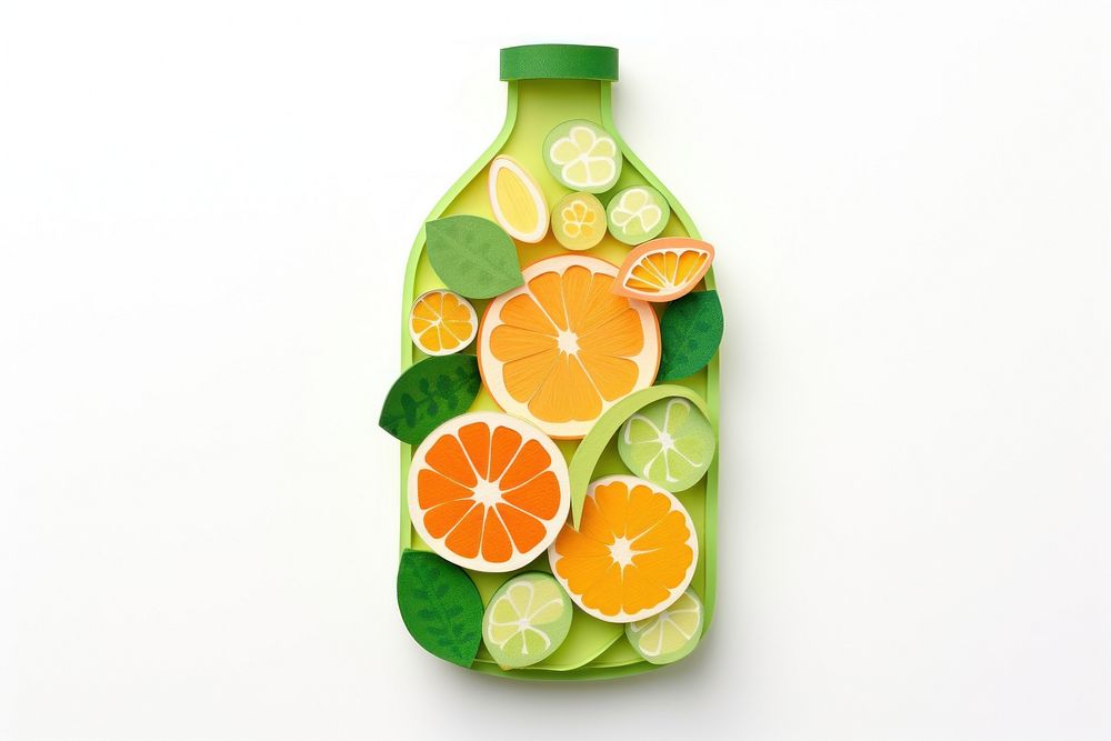 Slice citrus apple fruit grapefruit bottle drink. AI generated Image by rawpixel.