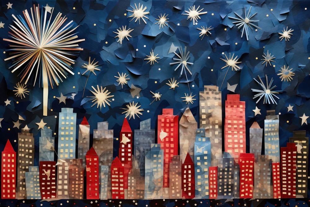 City fireworks backgrounds sky. AI generated Image by rawpixel.