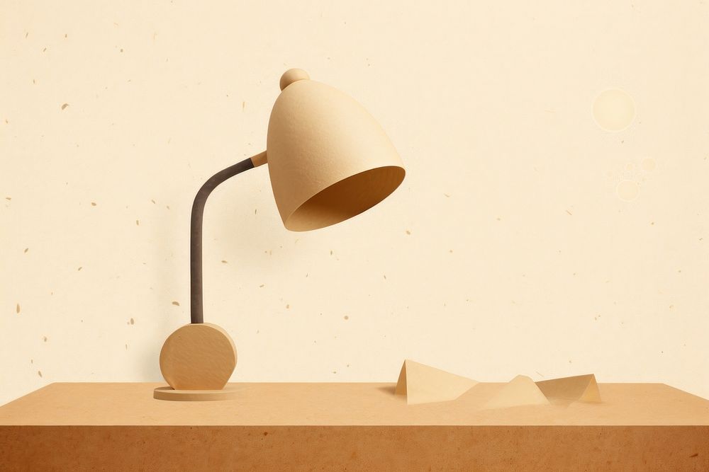 Desk lamp lampshade paper furniture. AI generated Image by rawpixel.