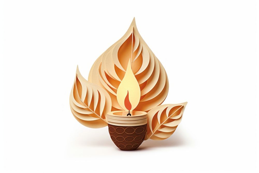 Oil lamp fire white background creativity. AI generated Image by rawpixel.