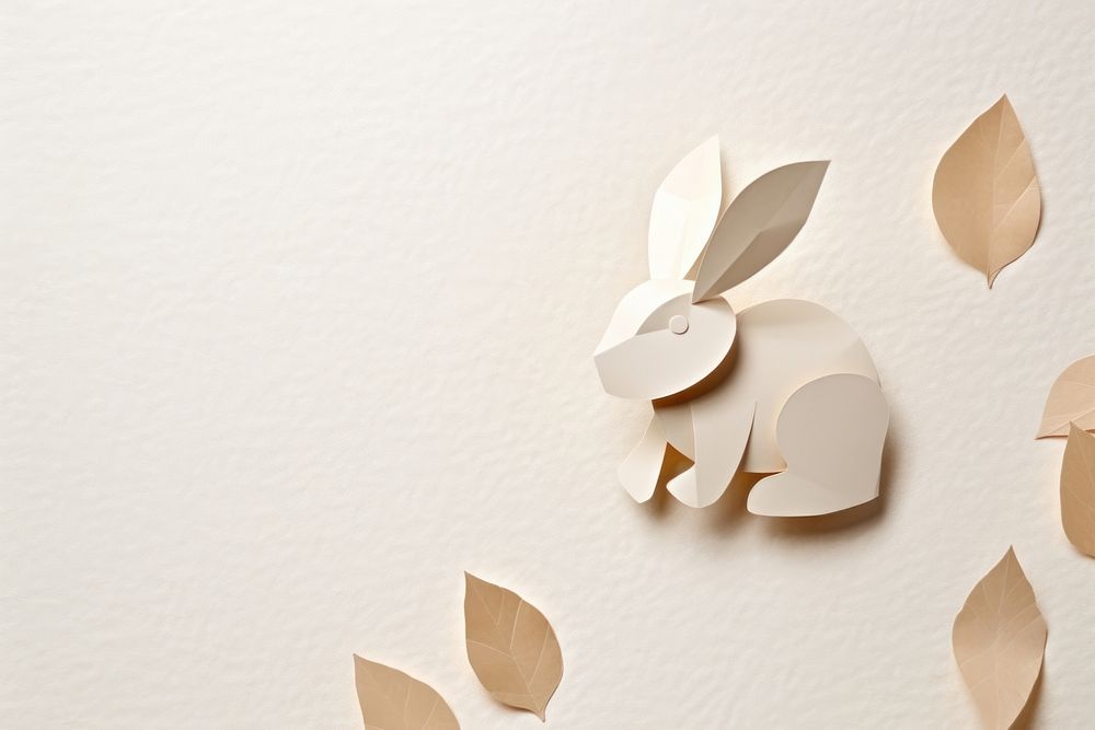 Rabbit paper origami animal. AI generated Image by rawpixel.