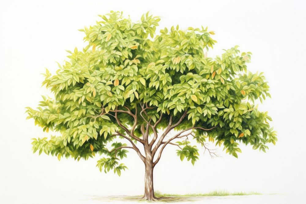 Mango tree drawing plant leaf. AI generated Image by rawpixel.