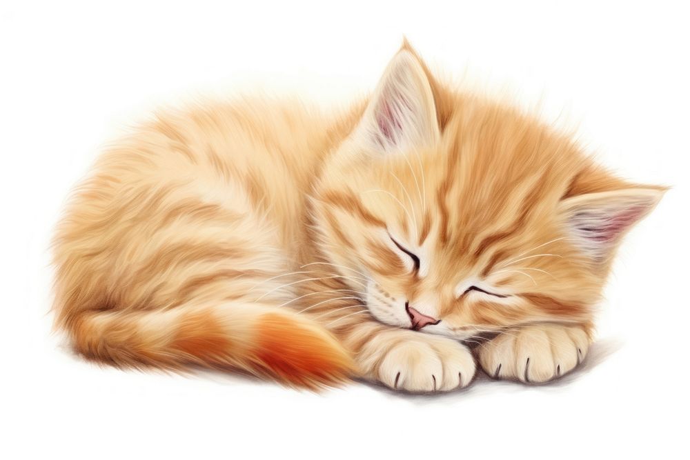 Sleeping kitten animal mammal. AI generated Image by rawpixel.