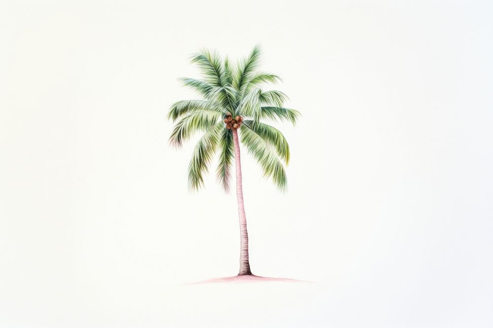 Tree drawing coconut plant. AI generated Image by rawpixel.