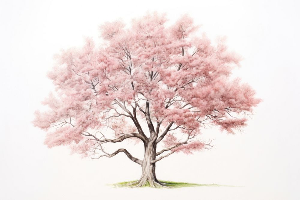 Tree blossom drawing flower. AI generated Image by rawpixel.