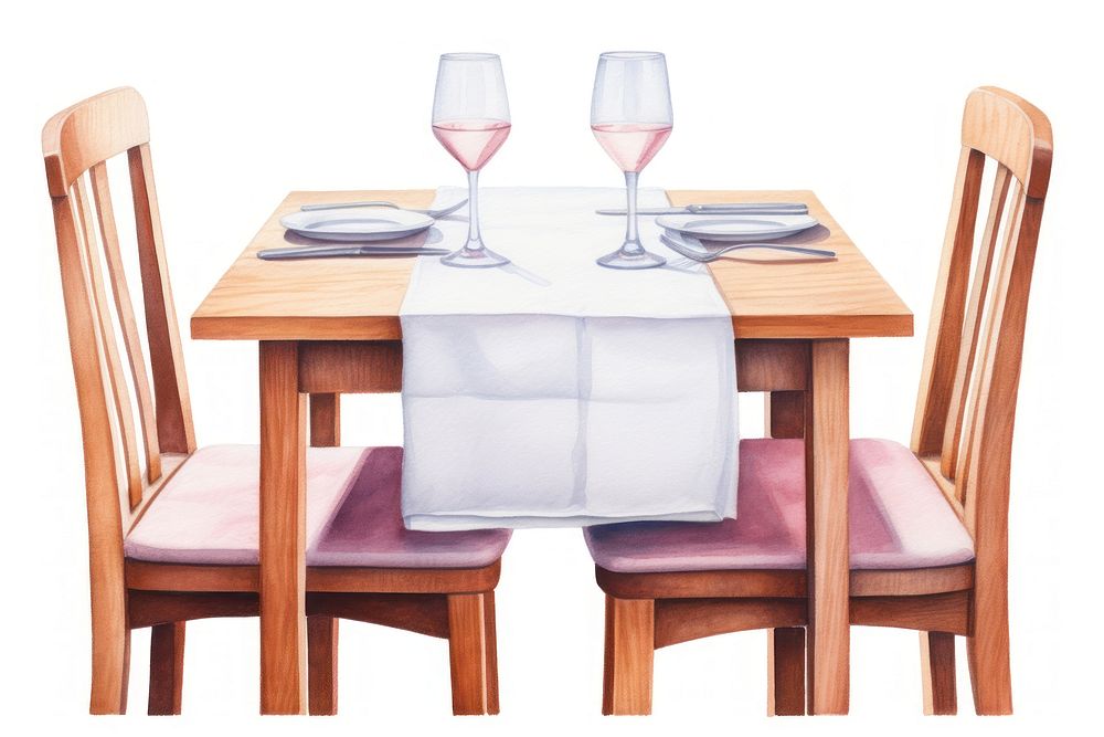 Dinner table furniture chair. AI generated Image by rawpixel.