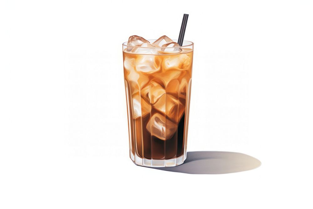 Iced coffee drink soda white background. AI generated Image by rawpixel.