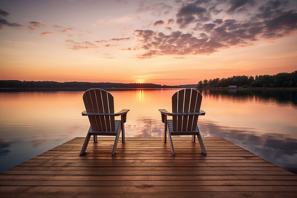 Lake chair furniture outdoors. AI generated Image by rawpixel.