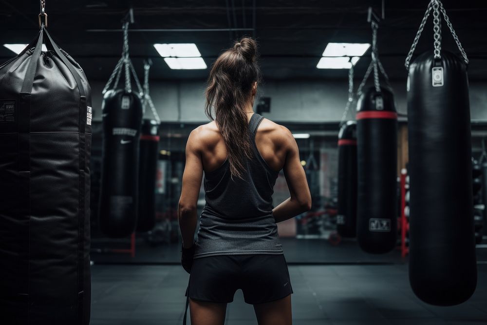 Punching boxing adult gym. AI generated Image by rawpixel.