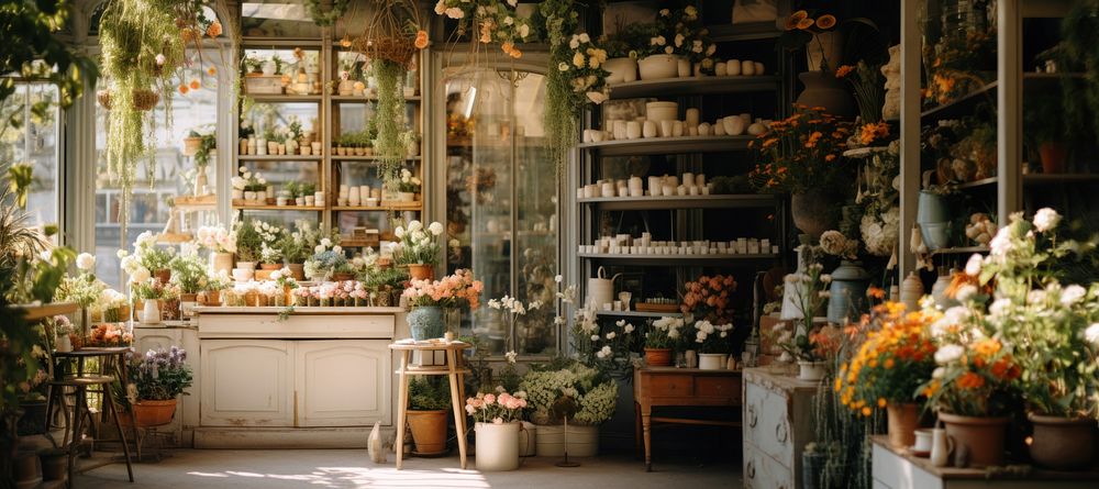 Floral shop flower plant architecture. 