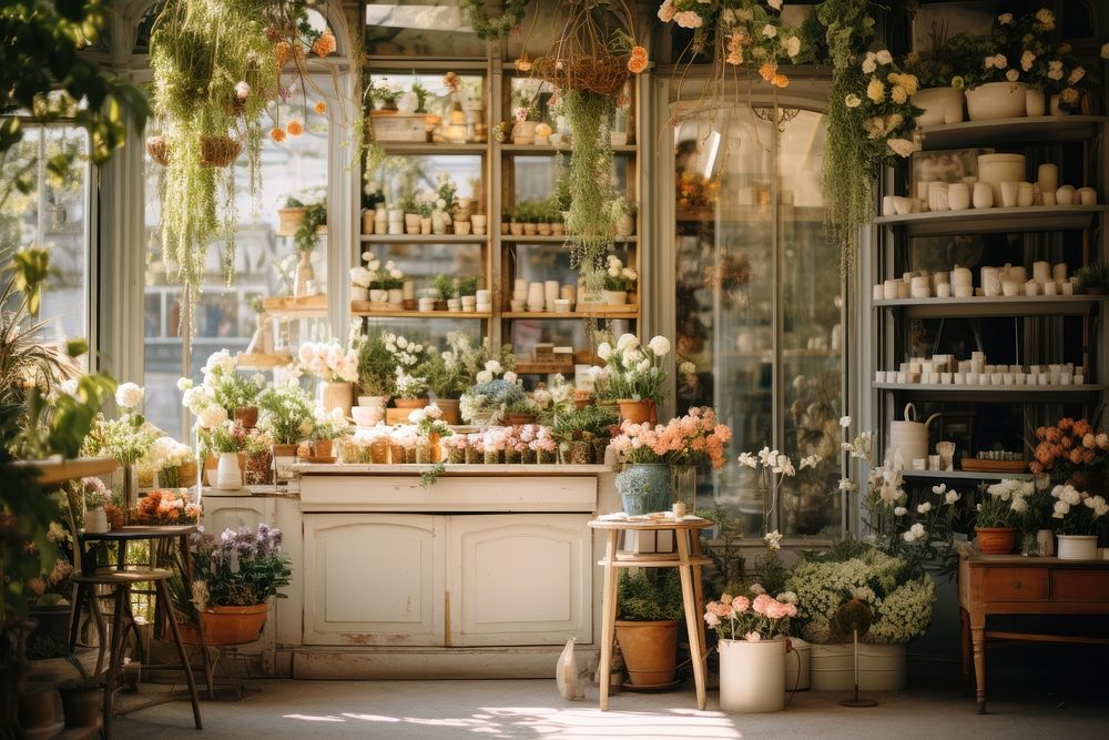 Floral shop flower plant architecture. 