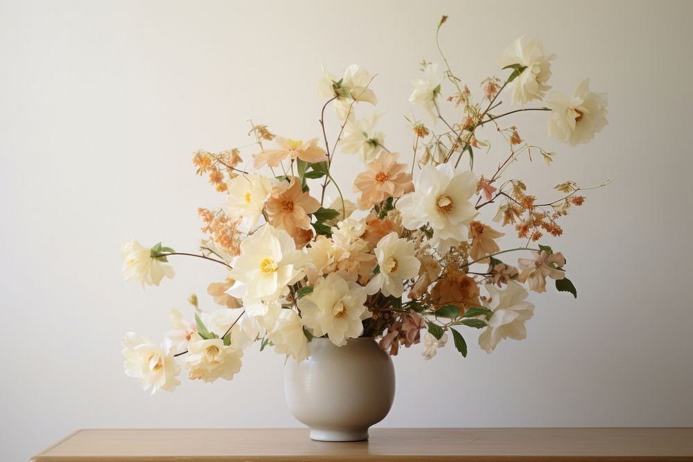 Flower arrangement plant art centrepiece. AI generated Image by rawpixel.