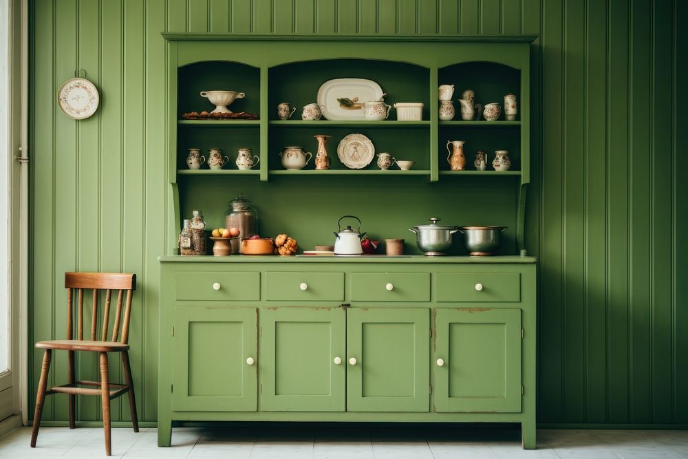 Vintage kitchen furniture sideboard cupboard. AI generated Image by rawpixel.