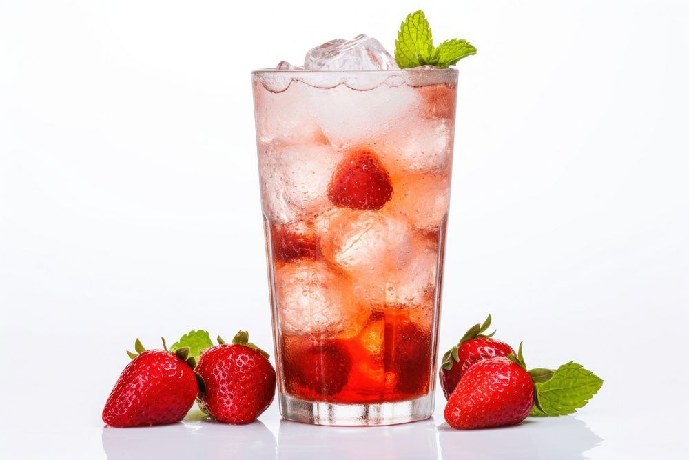 Strawberry drink cocktail mojito. AI generated Image by rawpixel.