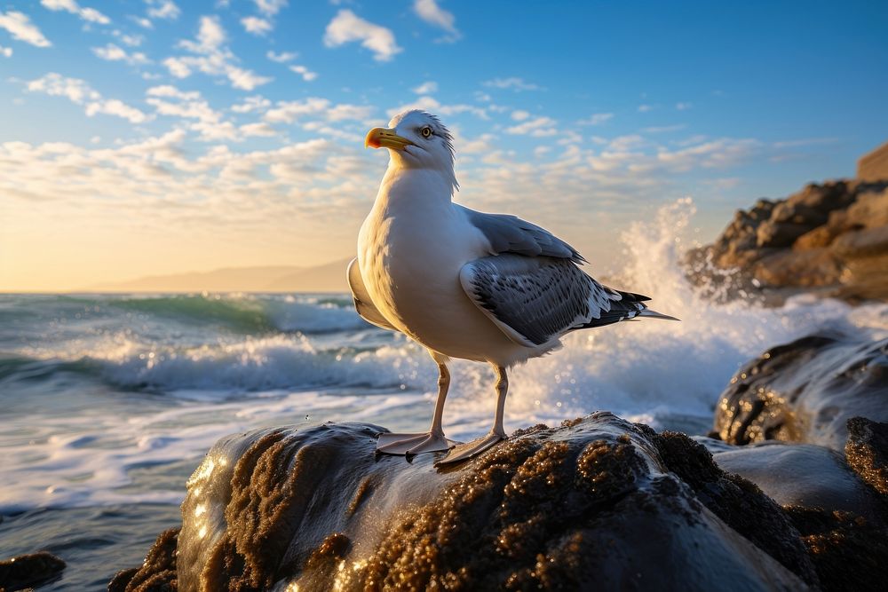 Seagull outdoors nature animal. AI generated Image by rawpixel.
