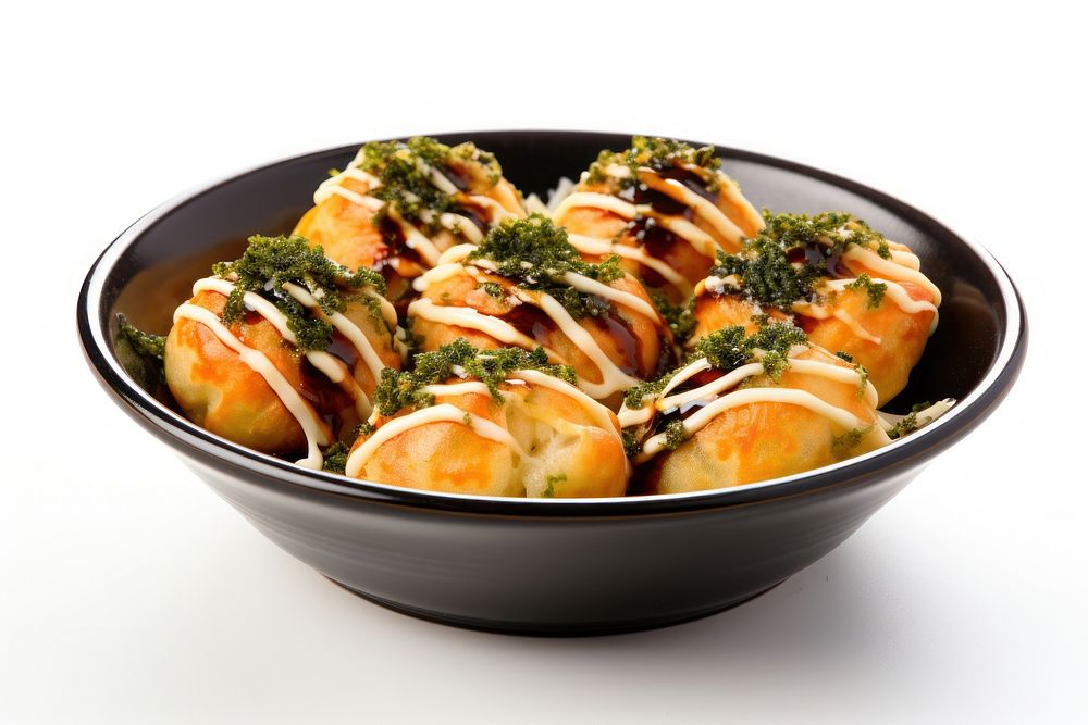 Takoyaki bowl food meal. 