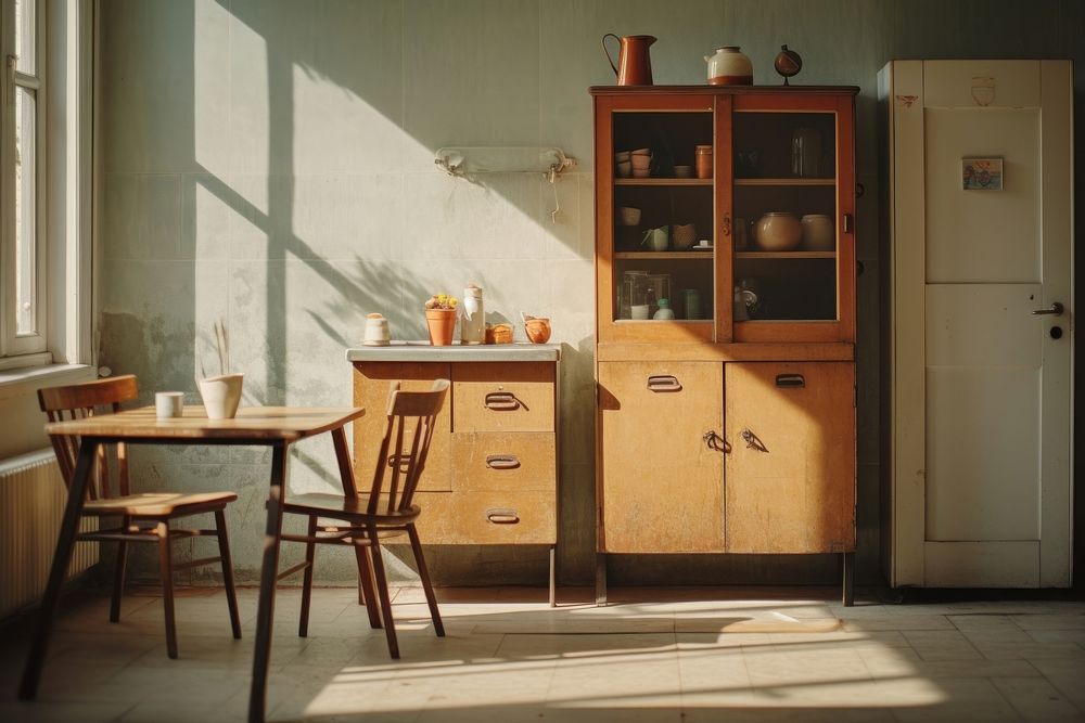 Vintage kitchen furniture architecture cupboard. AI generated Image by rawpixel.