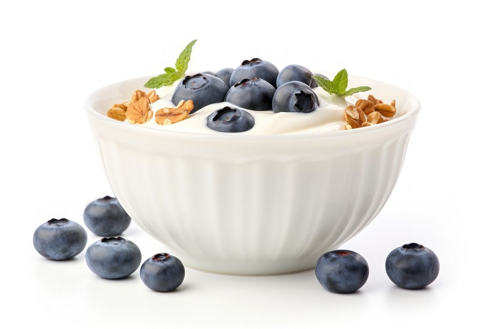 Bowl blueberry dessert yogurt. AI generated Image by rawpixel.