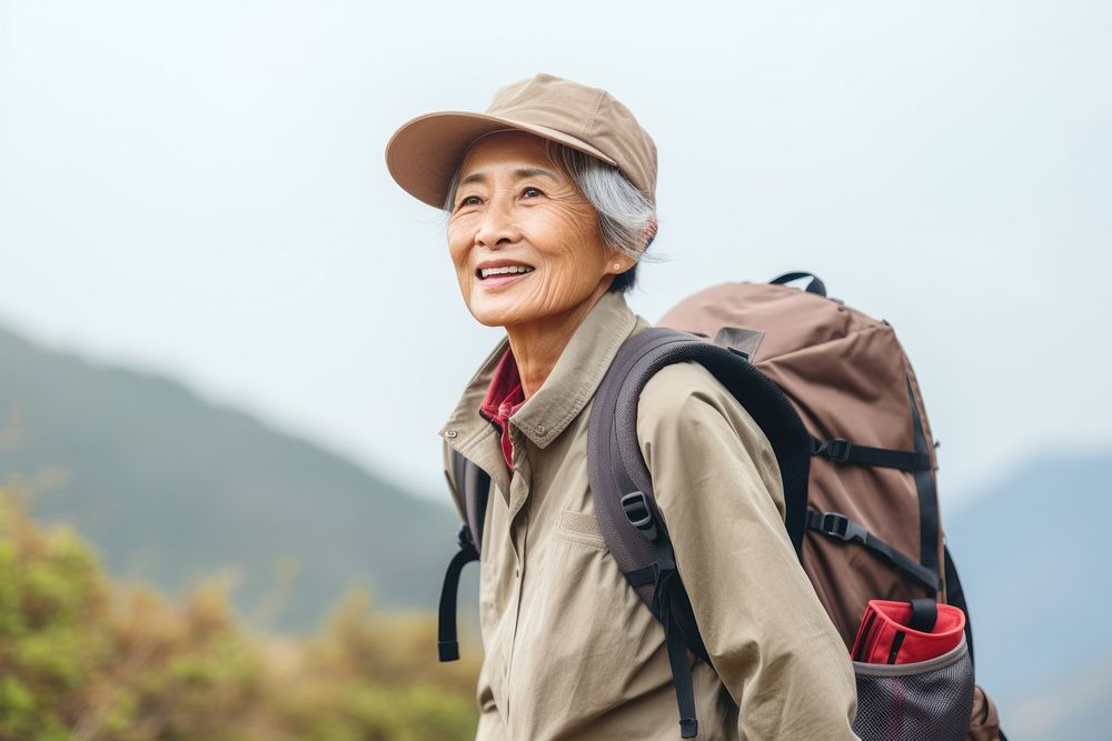 Backpack backpacking adult woman. AI generated Image by rawpixel.