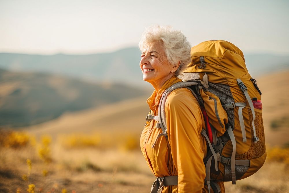 Backpack backpacking adult woman. 