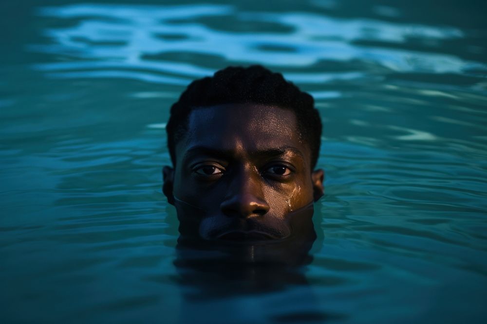 Swimming pool portrait adult photo. 