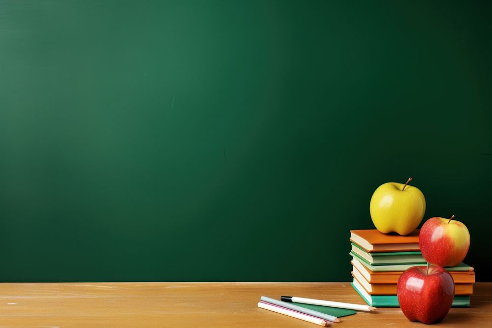 Blackboard school apple fruit. AI generated Image by rawpixel.