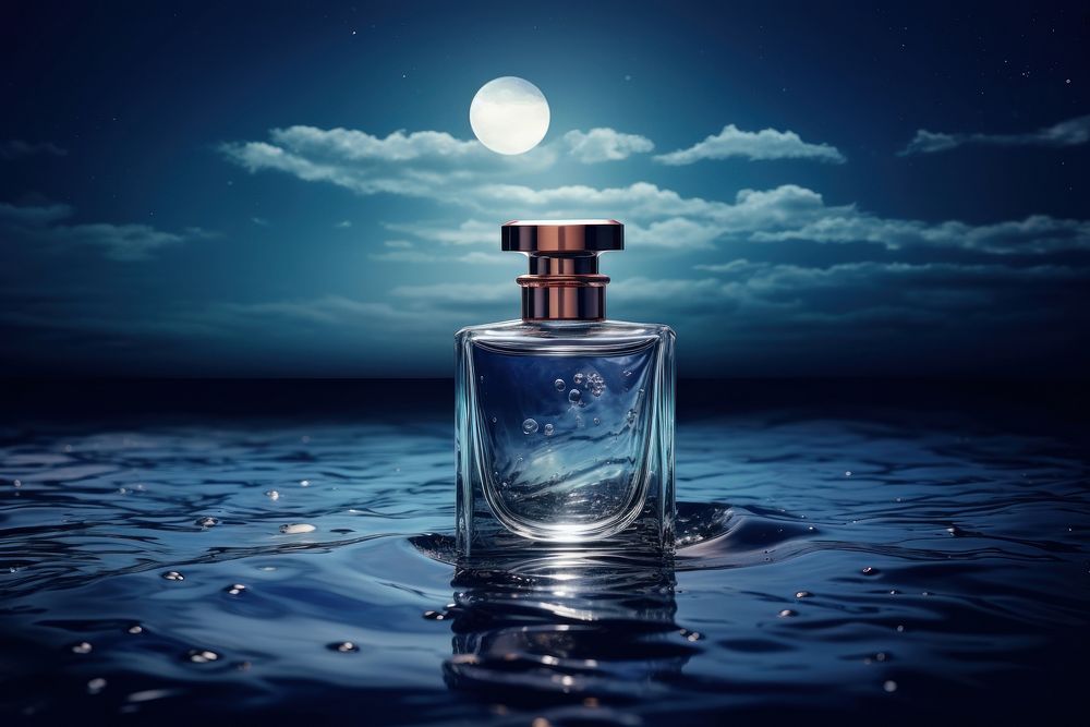 Perfume bottle moon nature. AI generated Image by rawpixel.