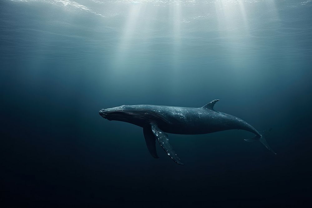 Whale ocean outdoors animal. AI generated Image by rawpixel.