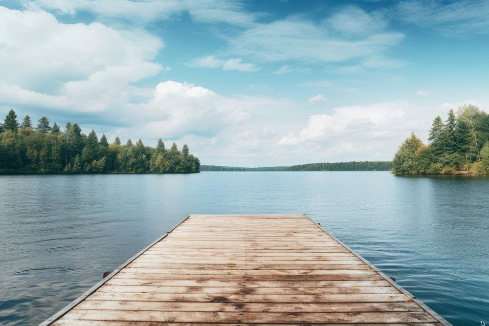 Lake landscape outdoors nature. AI generated Image by rawpixel.