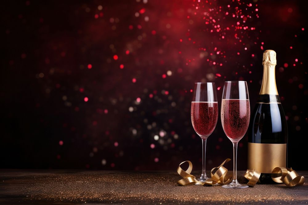 Celebration New years wine glass. AI generated Image by rawpixel.