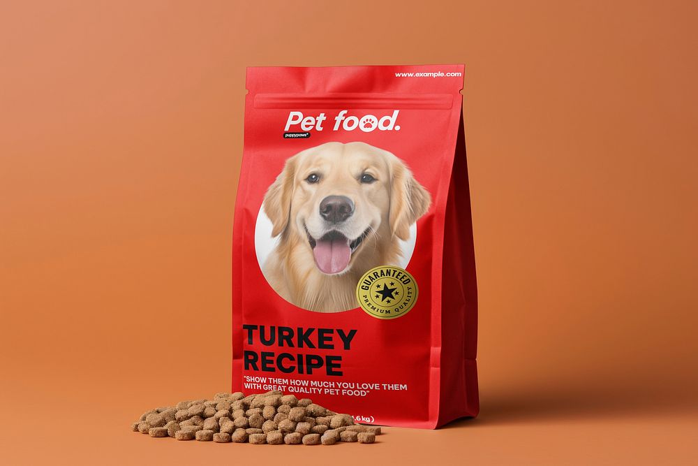 Dog food bag mockup psd