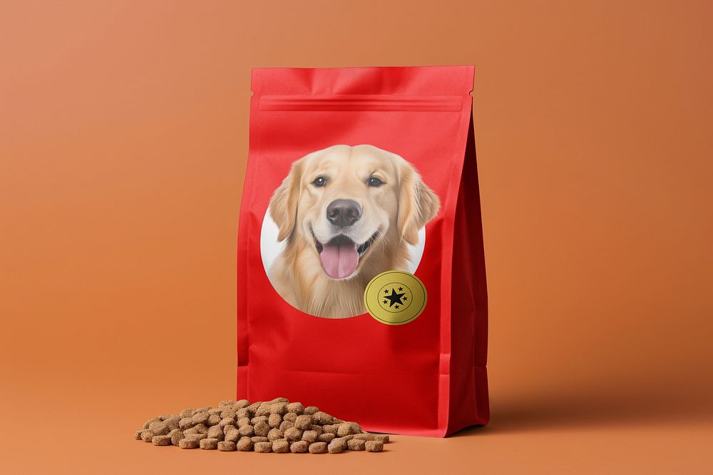 Red dog food bag