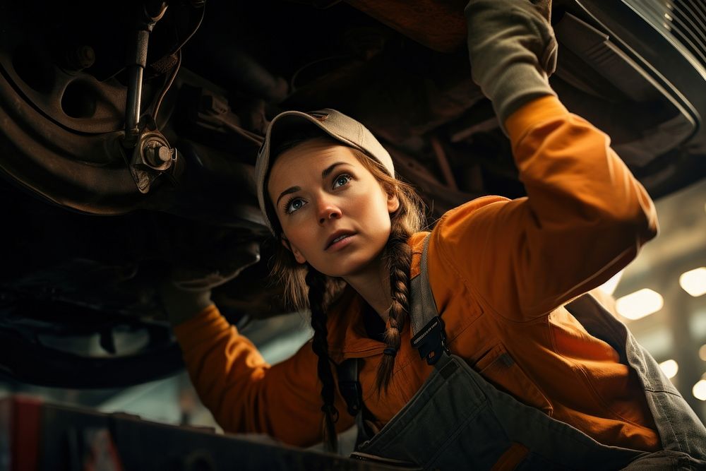 Mechanic Female mechanic portrait. AI generated Image by rawpixel.