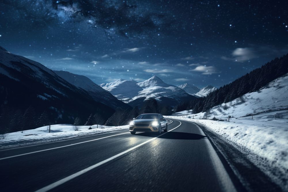 Road automobile landscape mountain. 