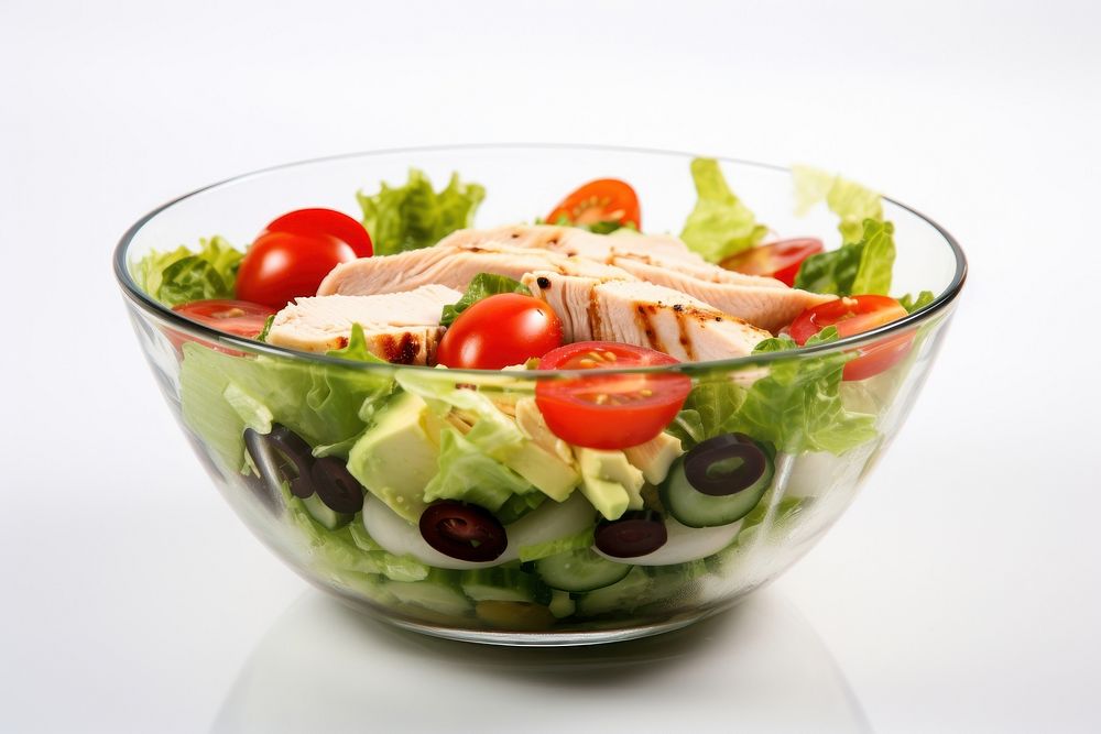 Salad glass food meal. AI generated Image by rawpixel.